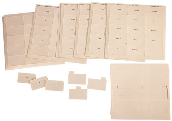 Braille Contraction Cards in UEB
