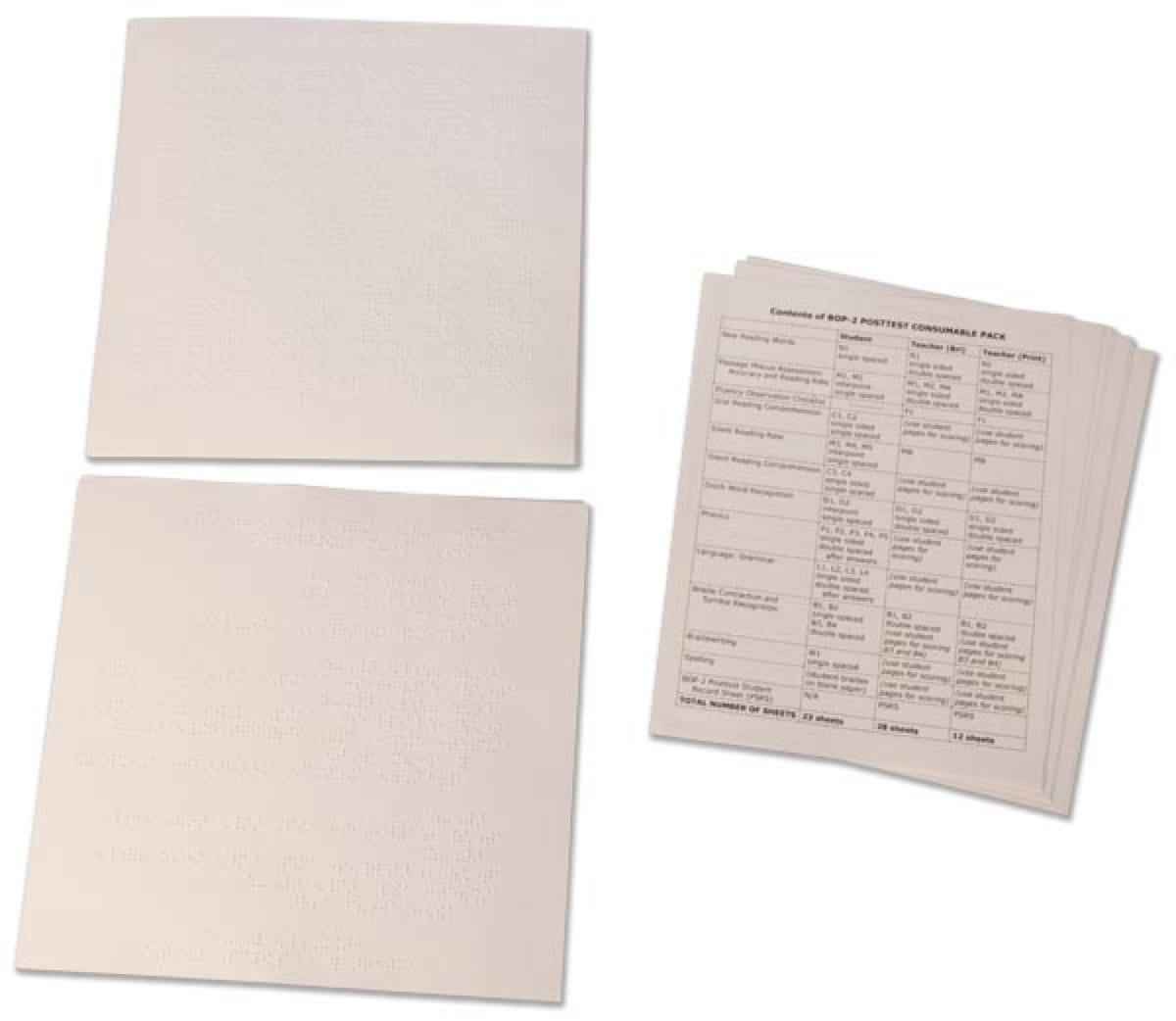 Building on Patterns: Primary Braille Literacy Program: Second Grade: Posttest Consumable Set - UEB