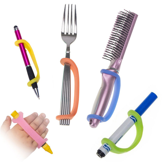 EaZyHold Infant to Child 5 Pack - Universal Cuff, Silicone Adaptive Grip Aid