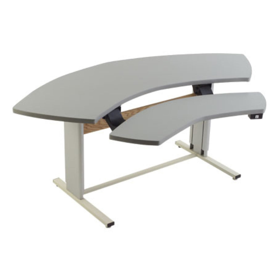 Grey bi-level workstation