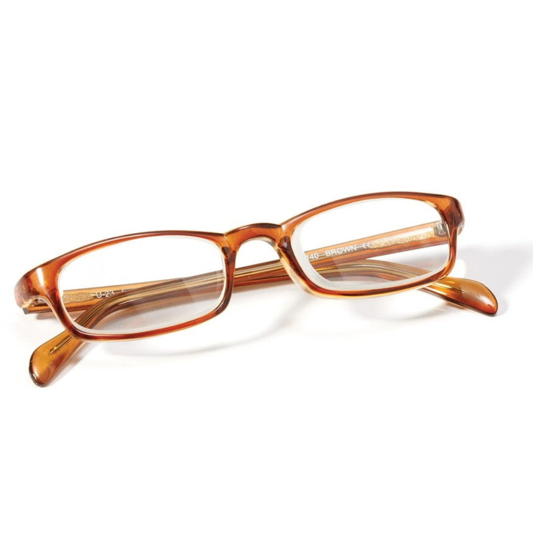 A pair of spectacles against a white backdrop