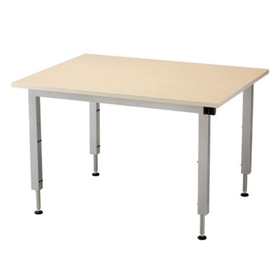 Accessible work table against a white background.