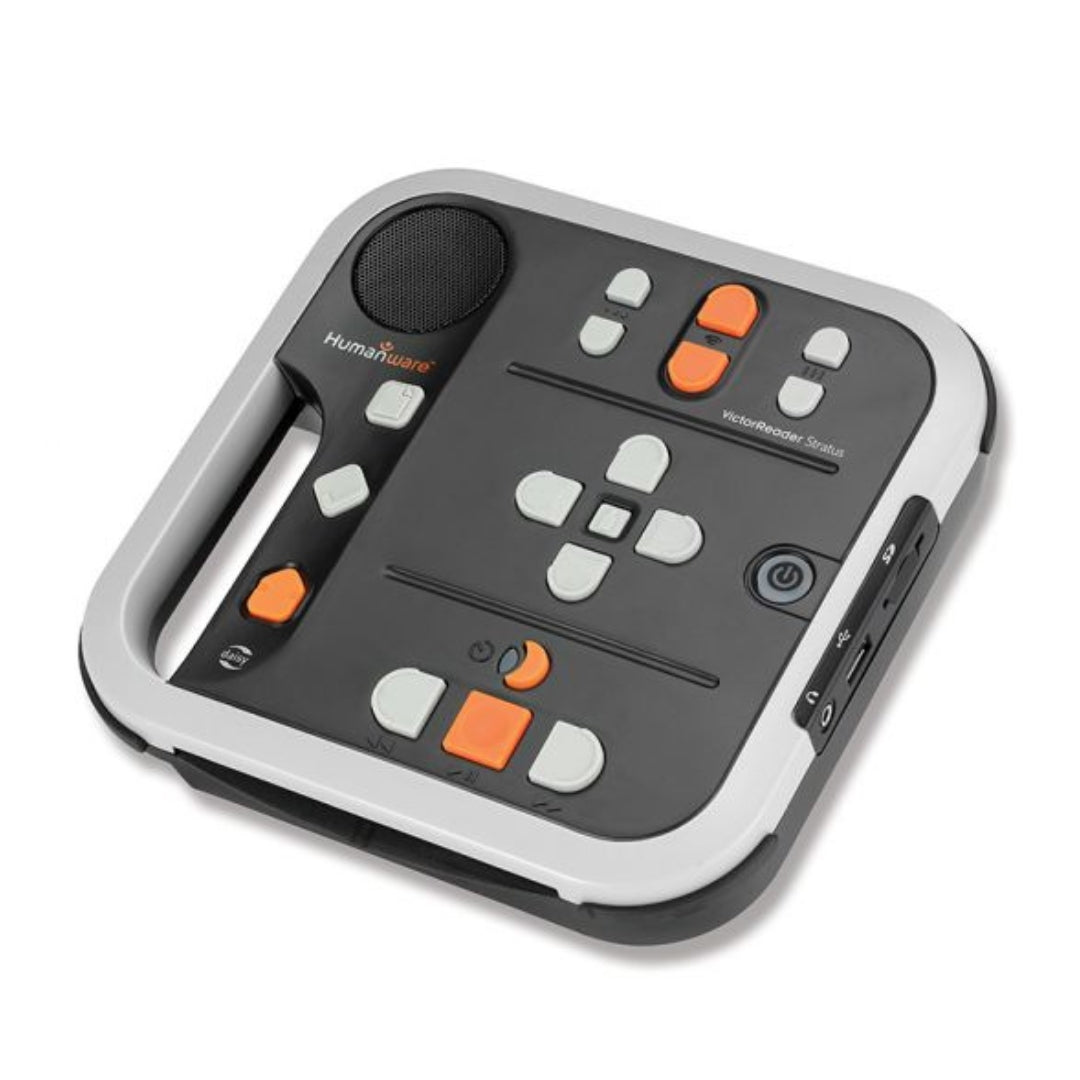 Stratus Talking Book Player against a white background