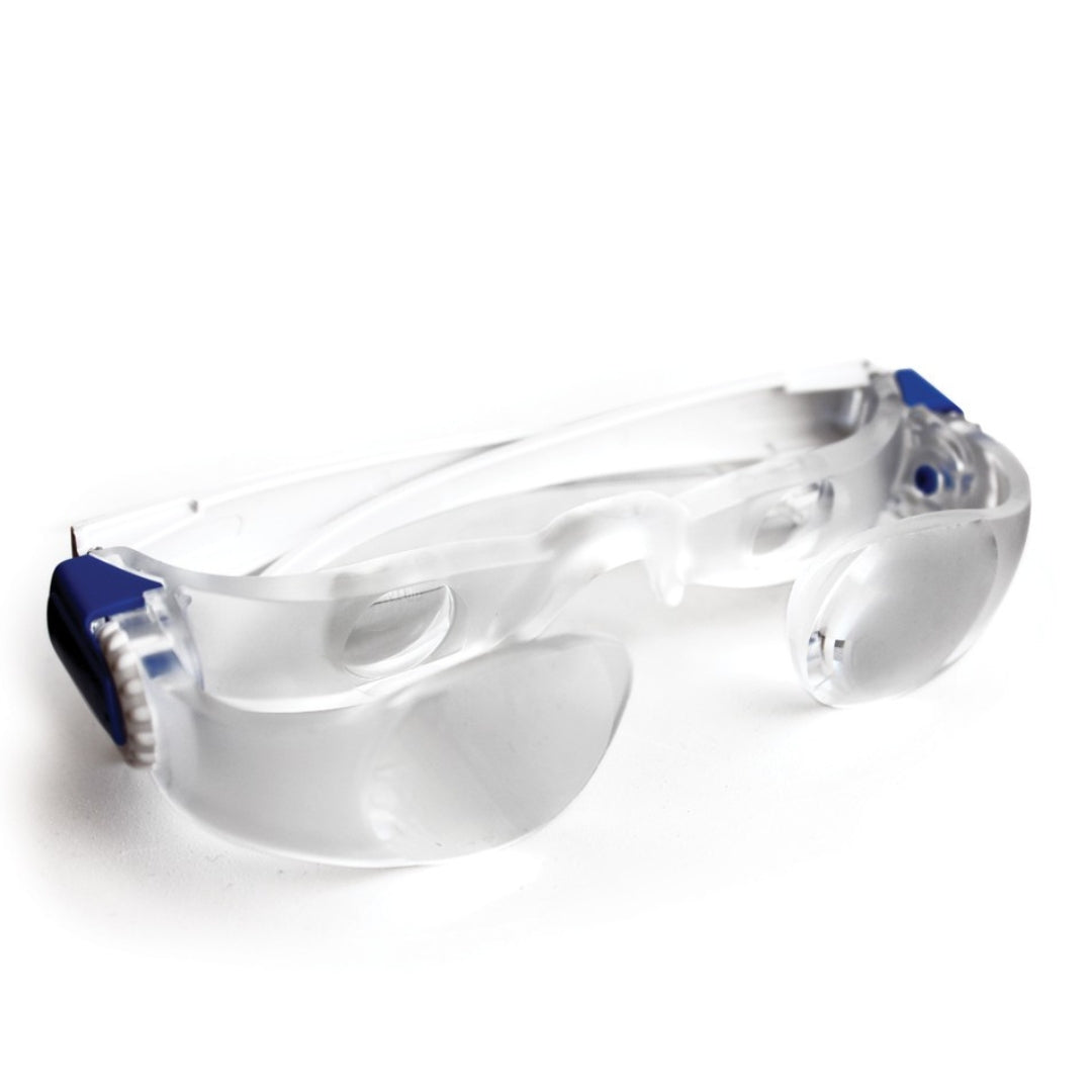 Telescopic glasses against a white background