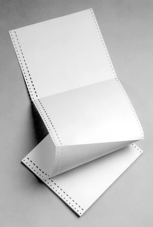 White Fanfold Tractor-Feed Braille Transcribing Paper: 11.5 x 11 Inches, 3-Hole and 19-Hole Punch