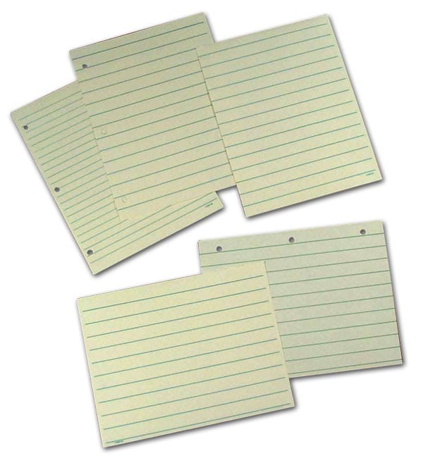 Green-Lined Writing Paper for Primary Students: 8.5 x 11 Inches, 0.4375 Inch Line Spacing, 3-Hole Punched