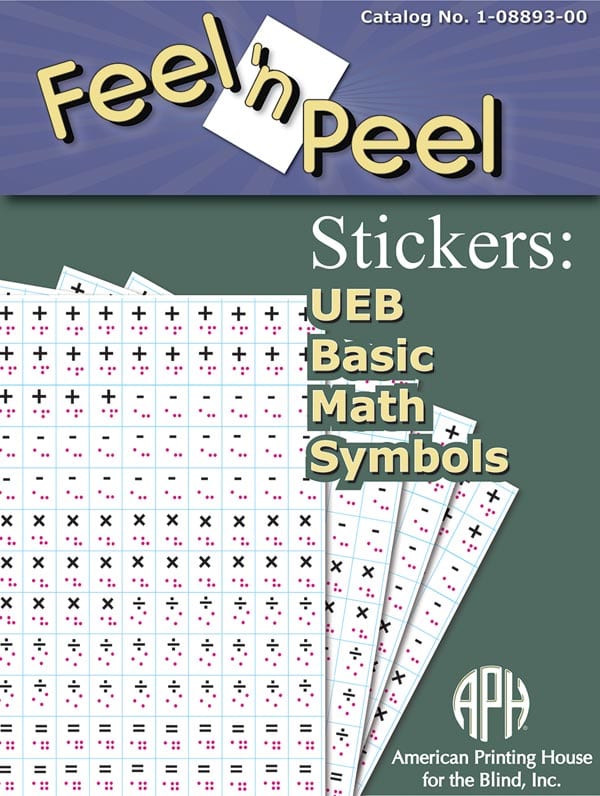 Feel 'n Peel Stickers: UEB Basic Math Symbols