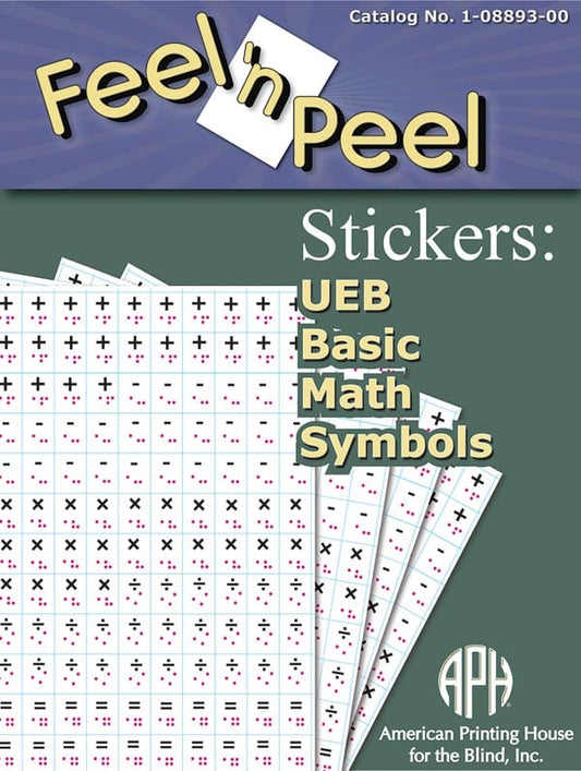 Feel 'n Peel Stickers: UEB Basic Math Symbols