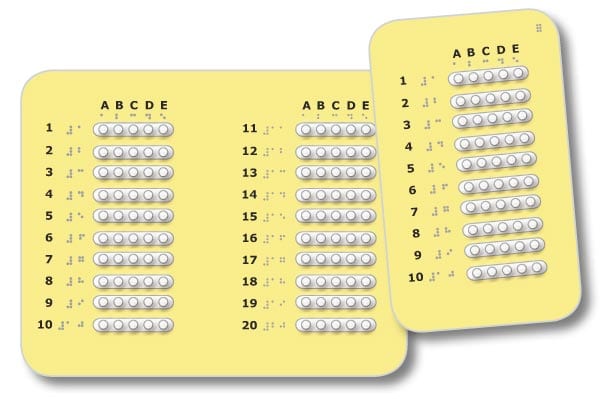 Accessible Multiple Choice Answer Sheets: Pop-A-Dot (4-pack)
