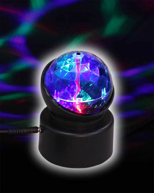 Adapted Musical Crystal Ball projecting kaleidoscope lights