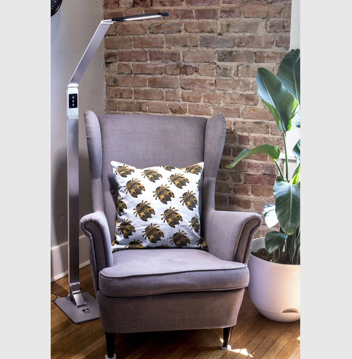 Bright Reach Floor Lamp in Silver