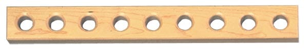Wooden Constructo Set: Single 16 Inch Wooden Length, 9 Holes