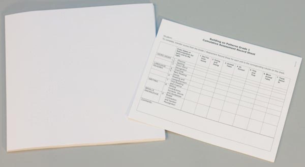 Building on Patterns: Primary Braille Literacy Program: First Grade: Unit 1 Assessment Check-up Forms