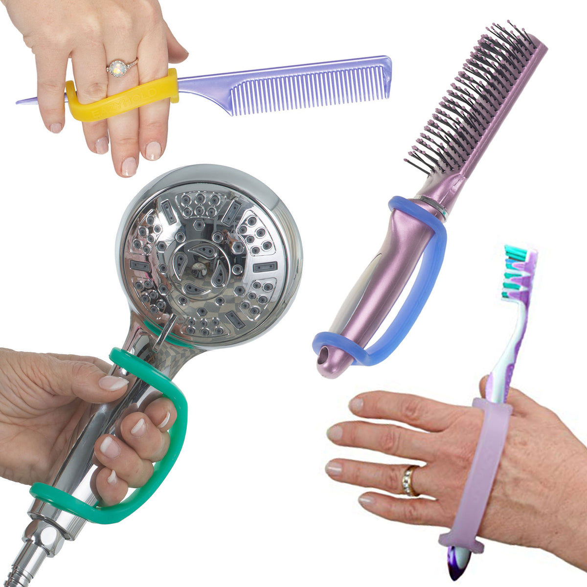 EaZyHold Youth to Adult 5 Pack - Universal Cuff, Silicone Adaptive Grip Aid