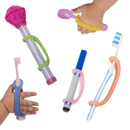 EaZyHold Infant to Child 5 Pack - Universal Cuff, Silicone Adaptive Grip Aid