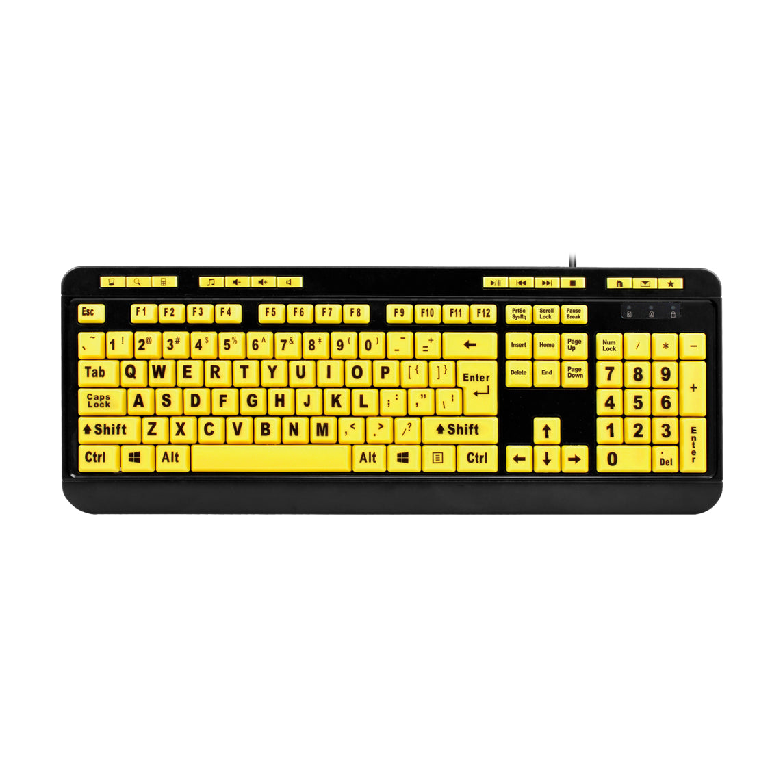 Adesso Keyboard Wired 4X Large Print Black & Yellow