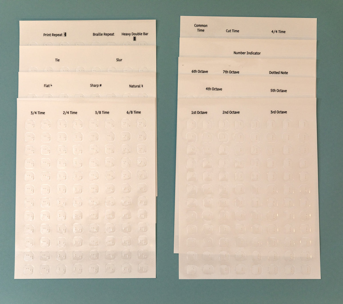 Music Braille Sticker Set, Additional Symbols packs