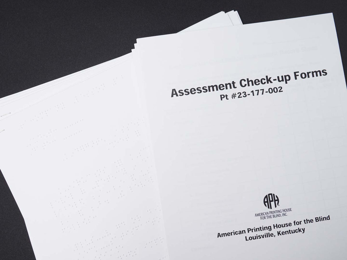 Building on Patterns: Primary Braille Literacy Program, Kindergarten, Assessment Check-up Forms