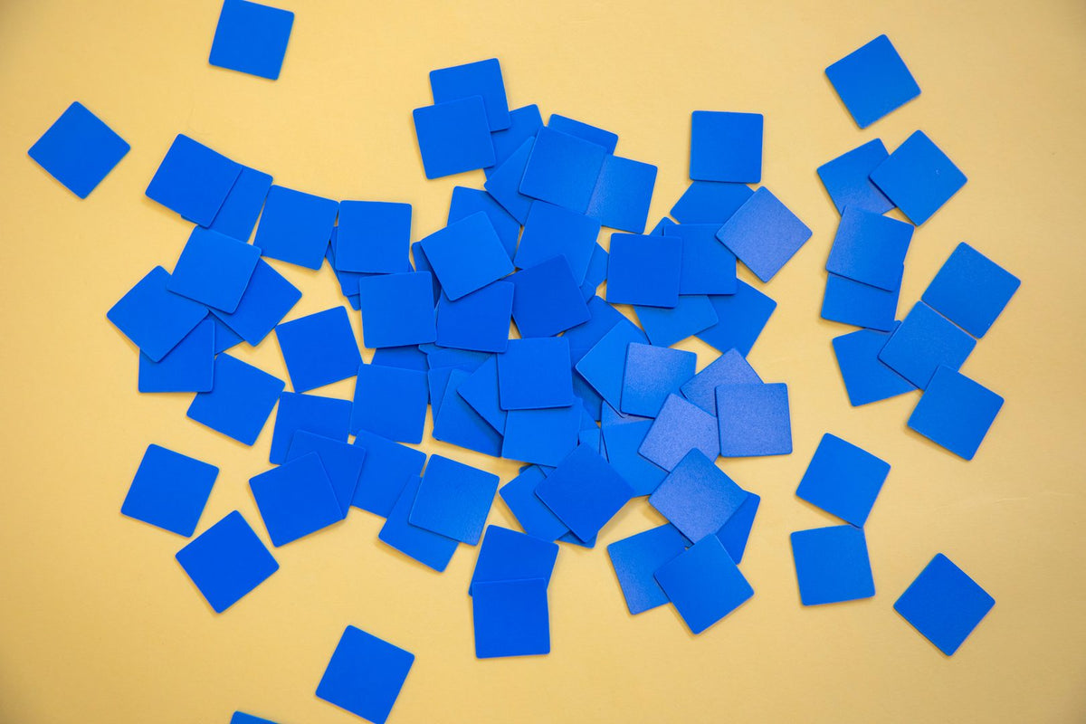 Hundred Boards and Manipulatives: Bag of Blue Squares