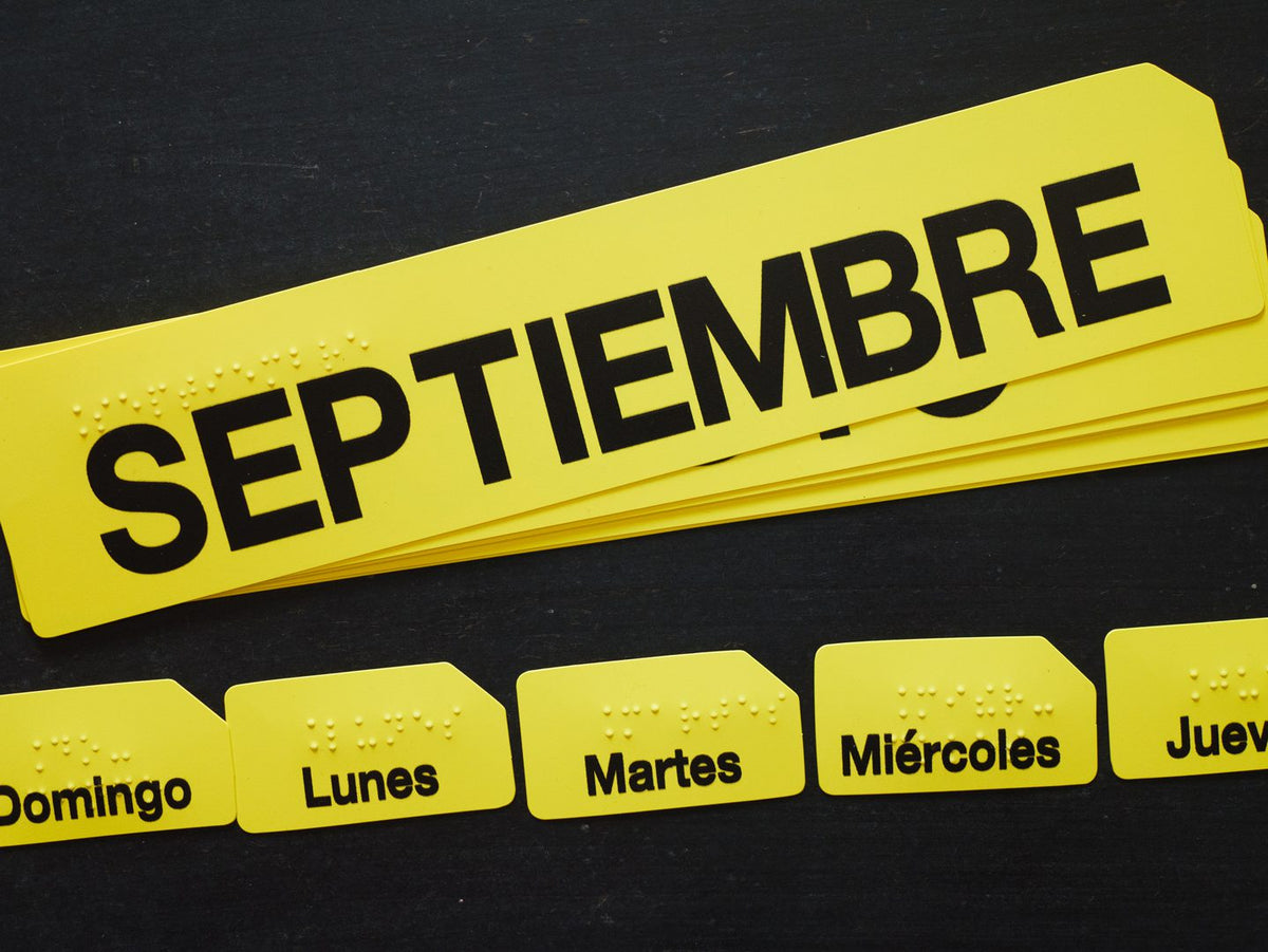 Classroom Calendar, Spanish: Months (Julio-Diciembre) and Days of the Week