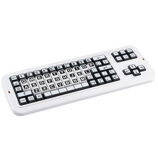 Clevy Contrast Keyboard QWERTY Uppercase - US-int high contrast keyboard