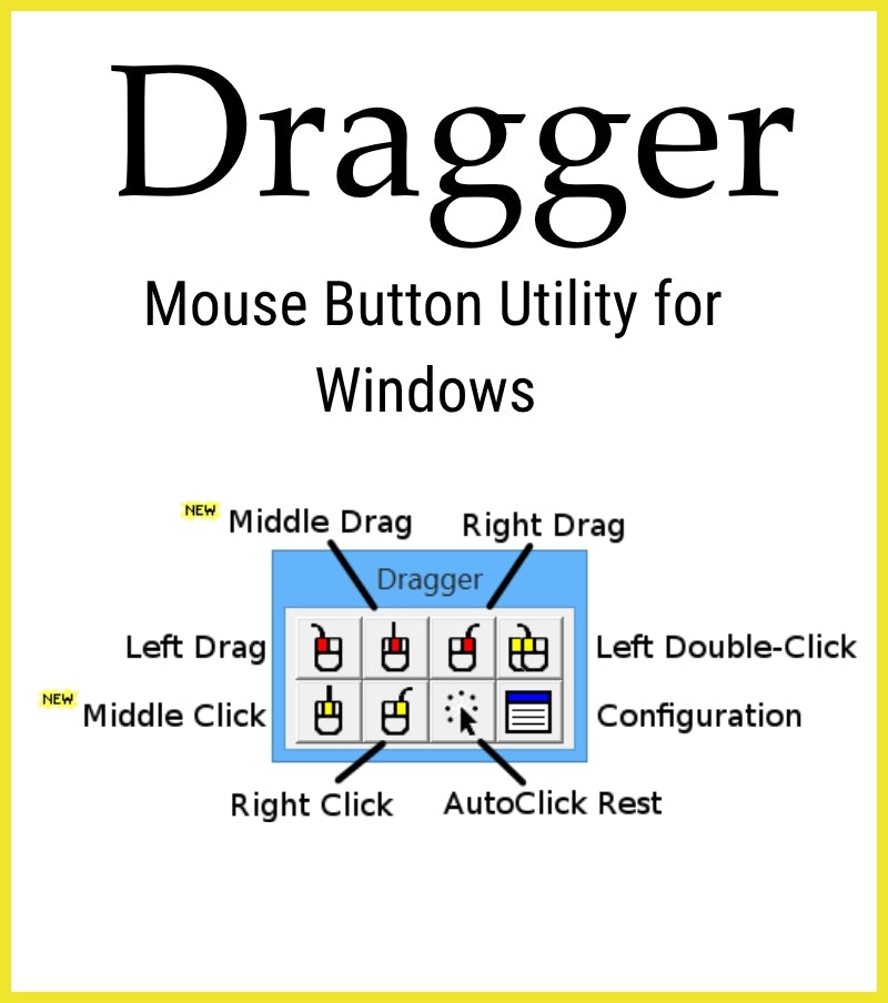 Dragger utility for Windows with mouse button functions on a white background