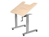Knob Adjustable student desk w/ storage and tilt. Tilting table top from 0° to 50°
