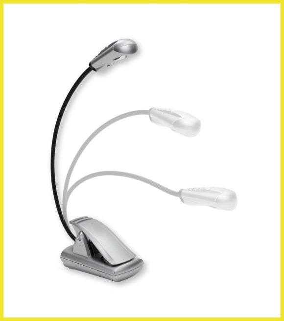 Chrome desk lamp with flexible neck on a white background