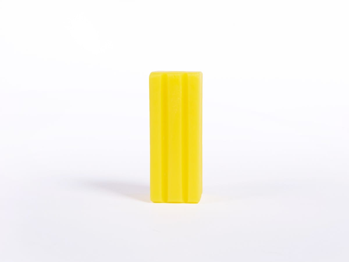 Giant Textured Beads: Striped Yellow Rectangle