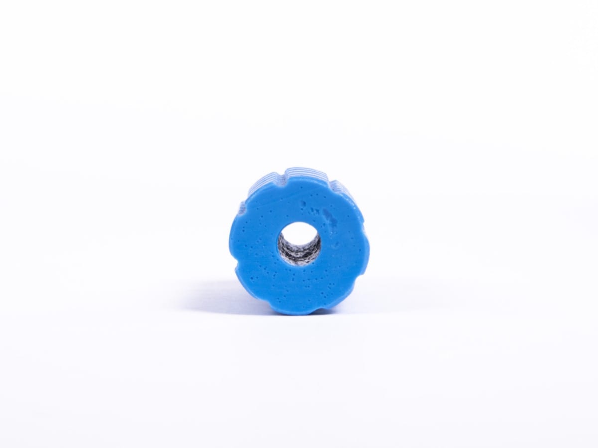 Giant Textured Beads: Grid Blue Cylinder