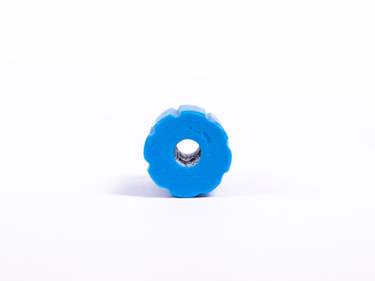 Giant Textured Beads: Grid Blue Cylinder