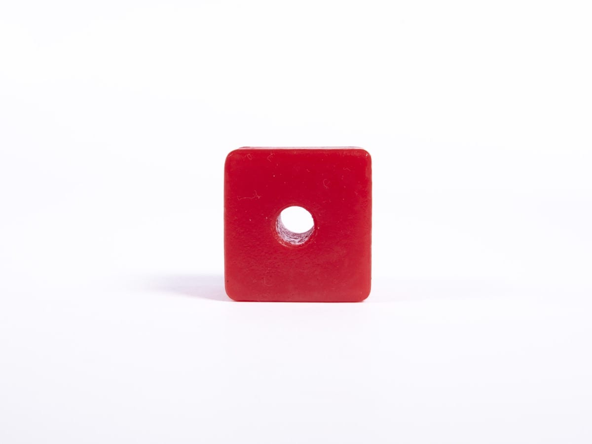 Giant Textured Beads : Grid Red Cube