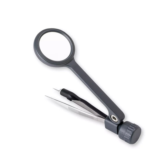 4.5x Lighted MagniGrip Magnifier w/ Precision Tweezers (Batteries Included)