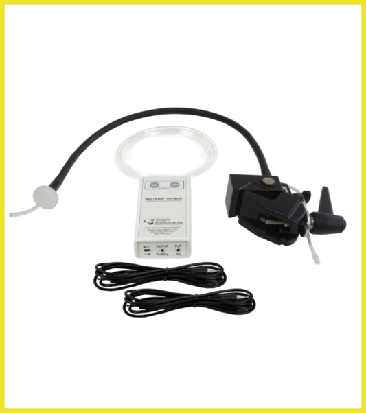 Electrical components including a black motor, white connector, and black cable on a white background.