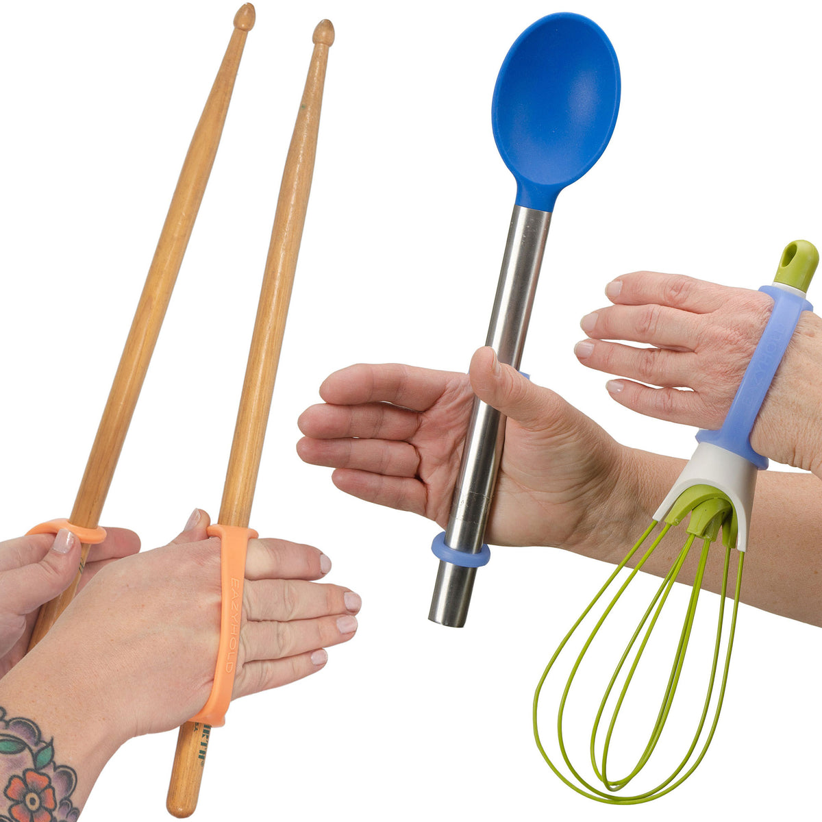 EaZyHold Youth to Adult 5 Pack - Universal Cuff, Silicone Adaptive Grip Aid