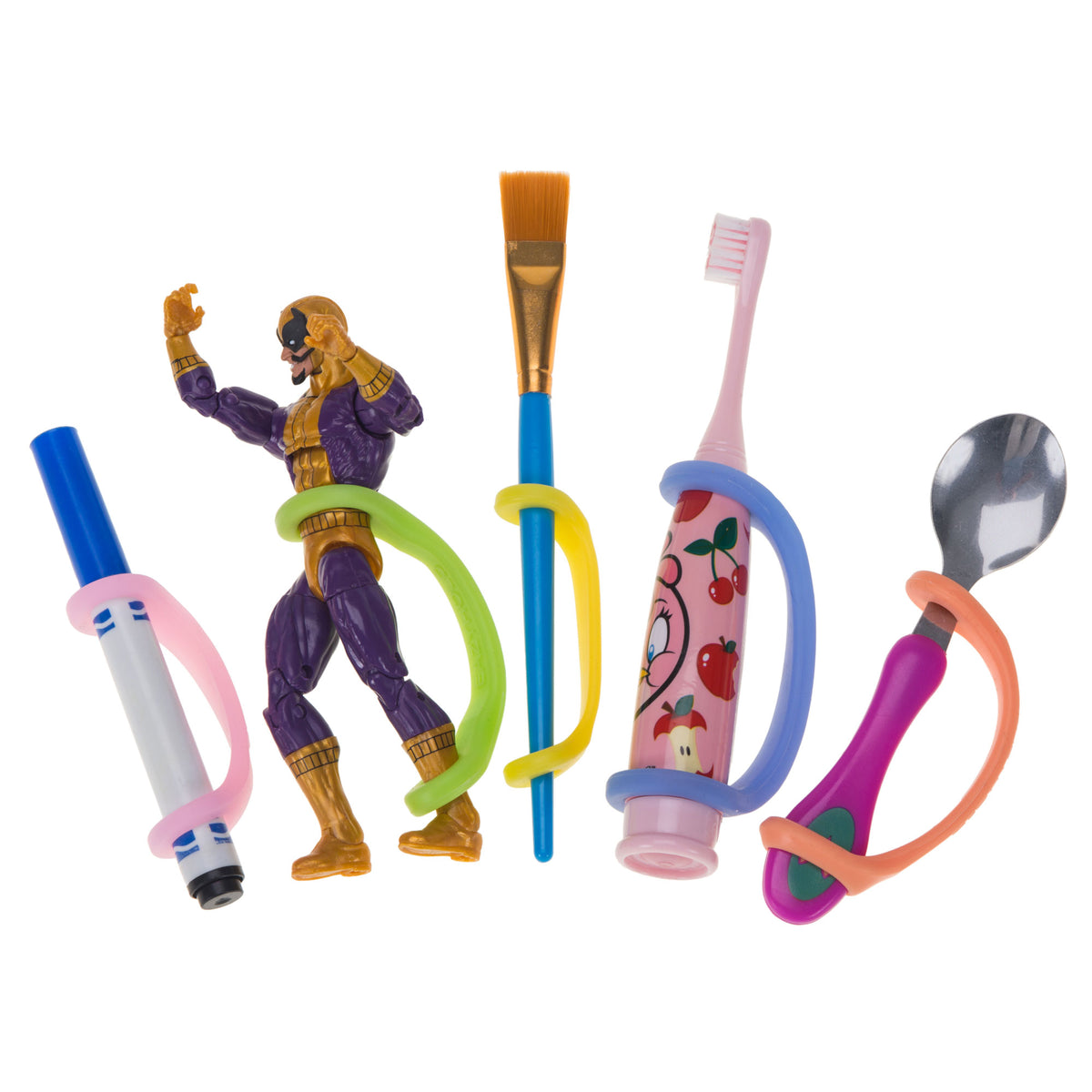 EaZyHold Infant to Child 5 Pack - Universal Cuff, Silicone Adaptive Grip Aid