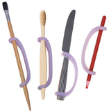 EaZyHold Lavender Two Pack 5 1/4" - Universal Cuff, Silicone Adaptive Grip Aid