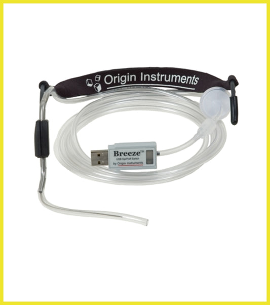 Origin Instruments Breeze device with clear tubing on a white background