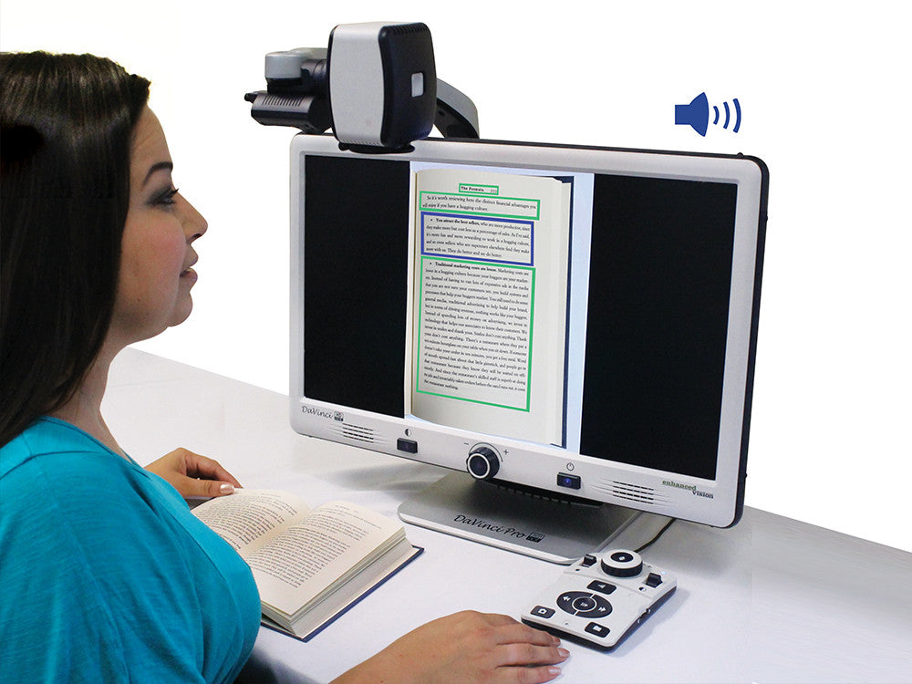 Woman using OCR feature
