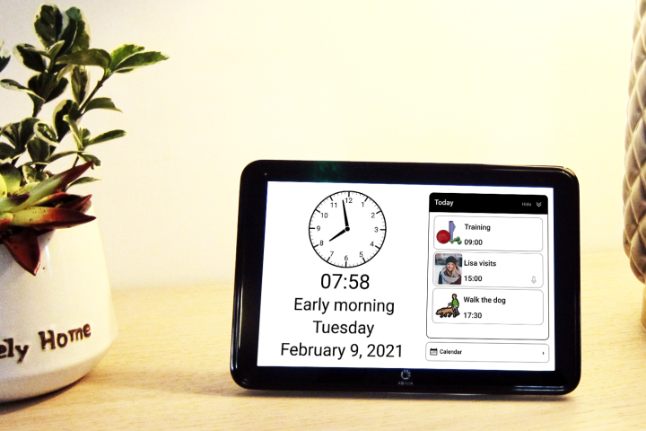 CARY Base - Dementia Clock with Remote Calendar Scheduling for Support Workers and Family