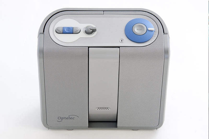 Image of the ClearReader+ folded up ready to be carried