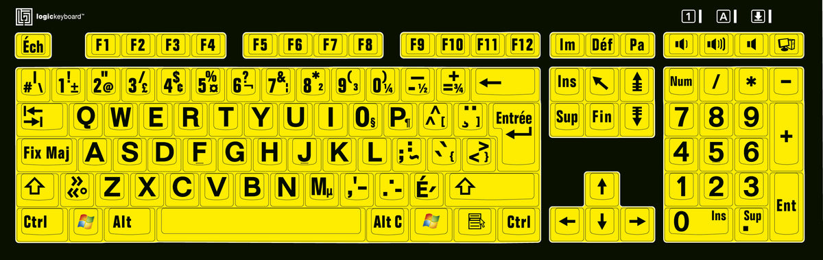 Nero PC Slim Line Large Print Keyboard - French Canadian