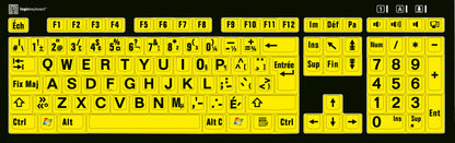 Nero PC Slim Line Large Print Keyboard - French Canadian