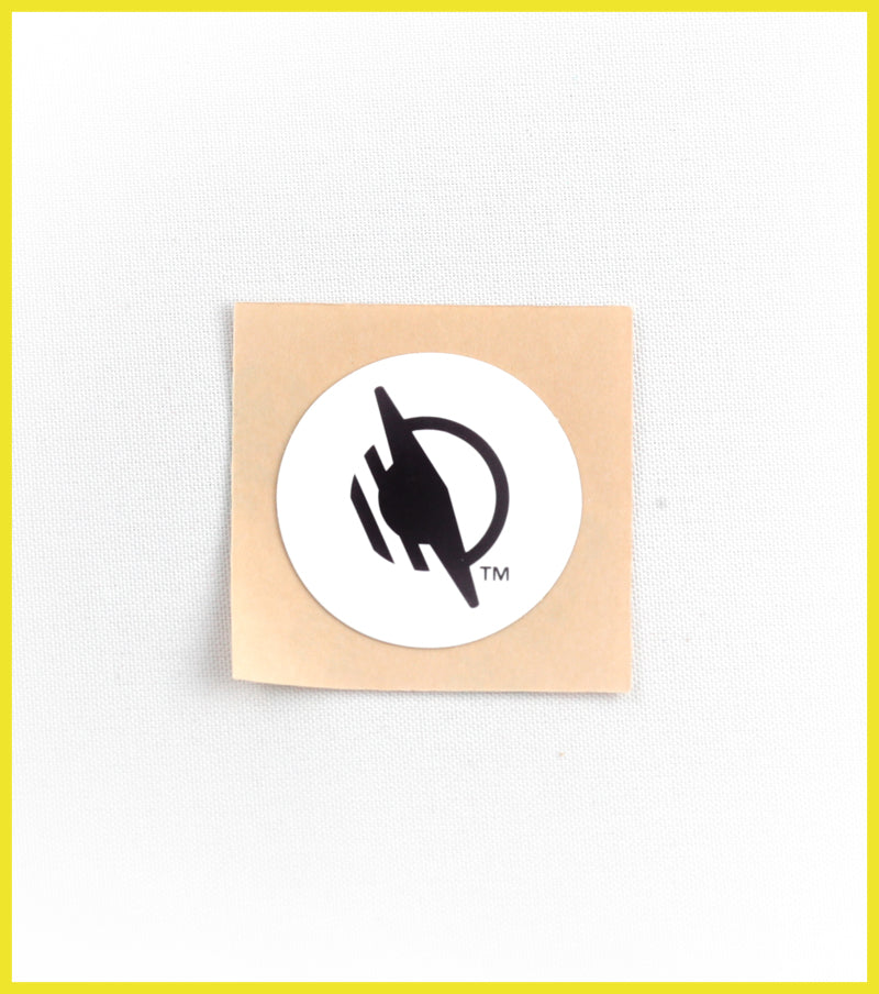 Image of a WayTag sticker for the WayAround Audio Labeling System